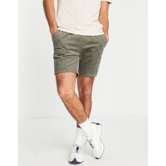 Osos Cordoroy Shorts, Wide Wale, Olive, Size, NWT, $27, B69 - Picture 2 of 8